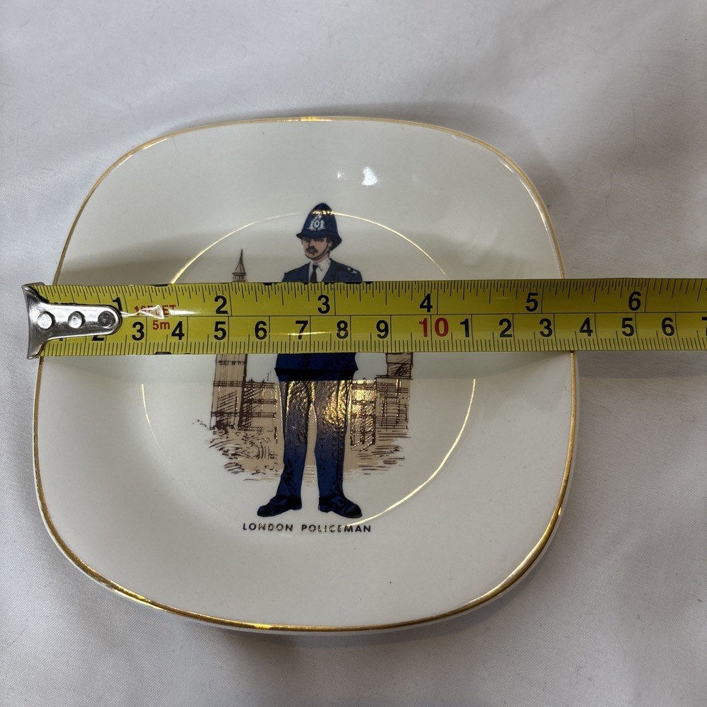 Crown‎ Staffordshire 1950s England London Policeman Ceramic Dish Square 5.25" - Picture 6 of 6
